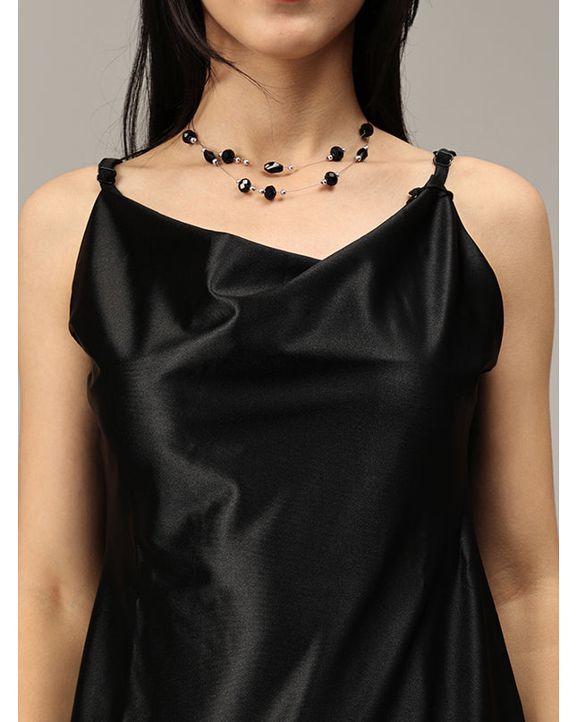 Chic Fashion Choice: Buy Black Satin Dress Online