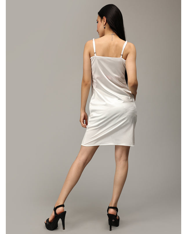 White Satin Cowl Neck Dress: Order Yours Now!