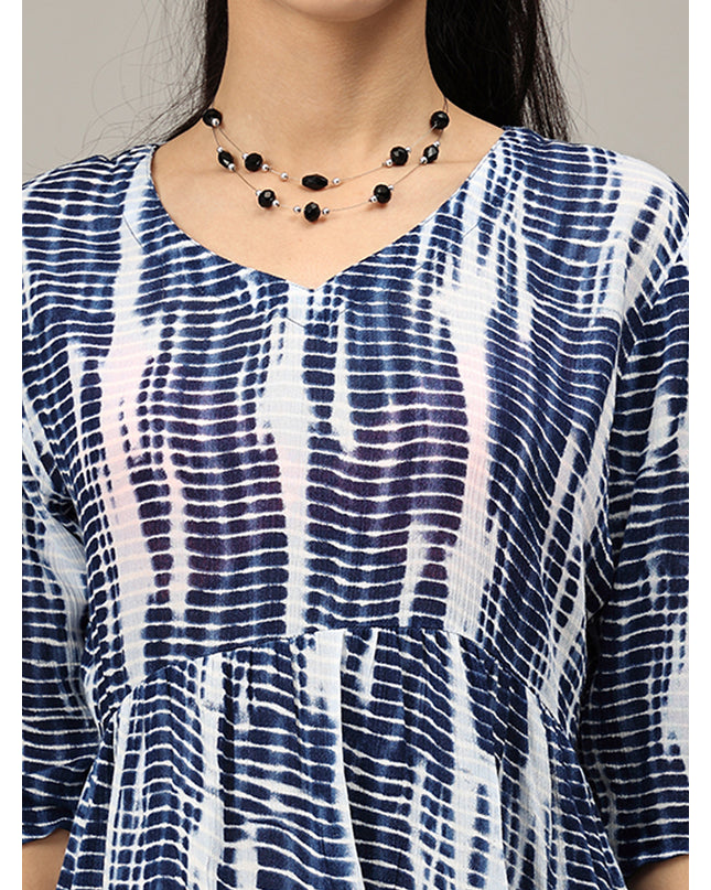 Find White & Blue Viscose Top Online