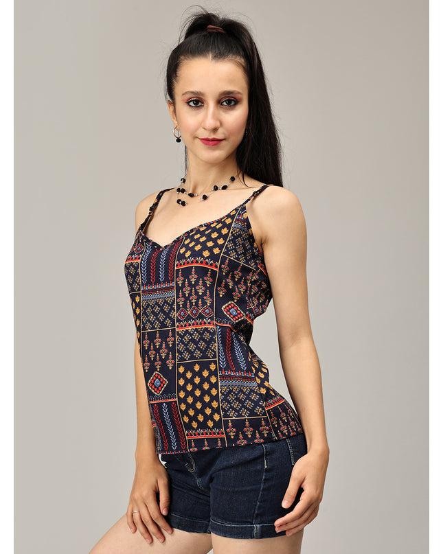 Purchase Navy Crushed Spaghetti Top Online