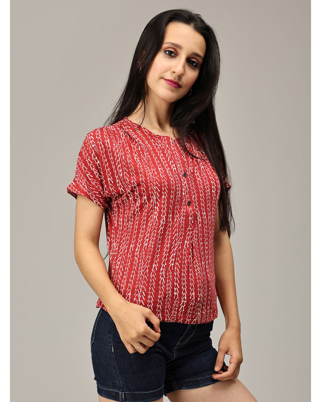 Buy Maroon Printed Top Online