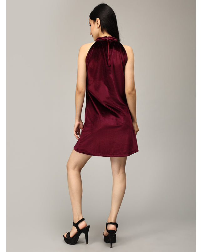 Short & Luxe: Shop the Wine Velvet Halter Dress (Online)
