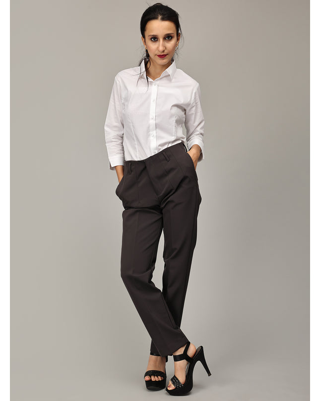 Buy Dark Grey Formal Pants Without Waist Band online