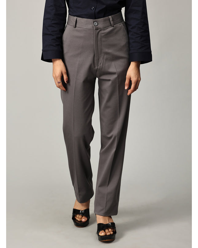 Sleek light grey straight leg pants for formal occasions available online