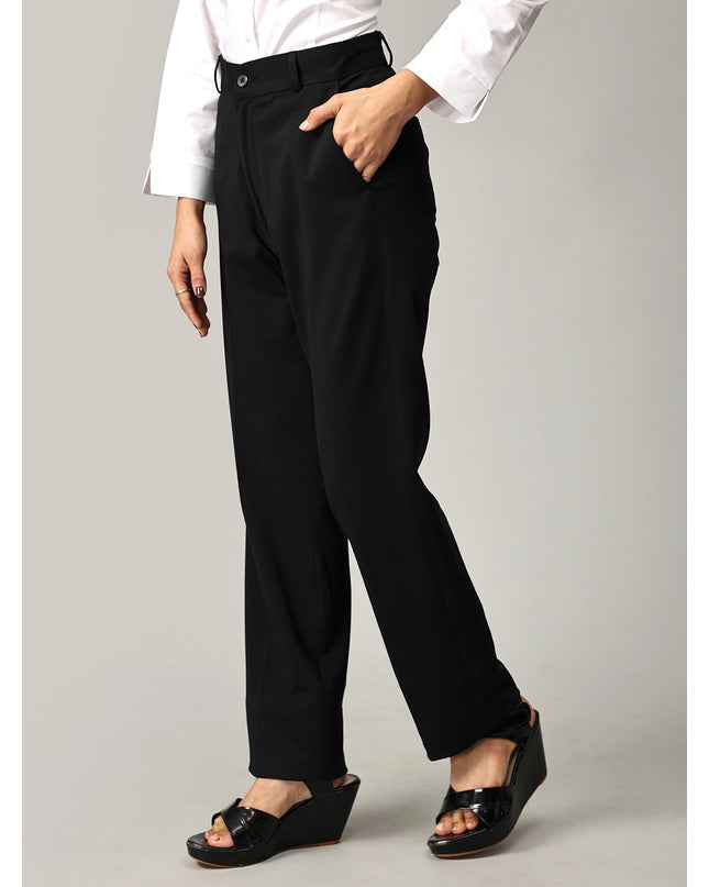 Sleek Black Straight Leg Pants for a Formal Look – Available Online