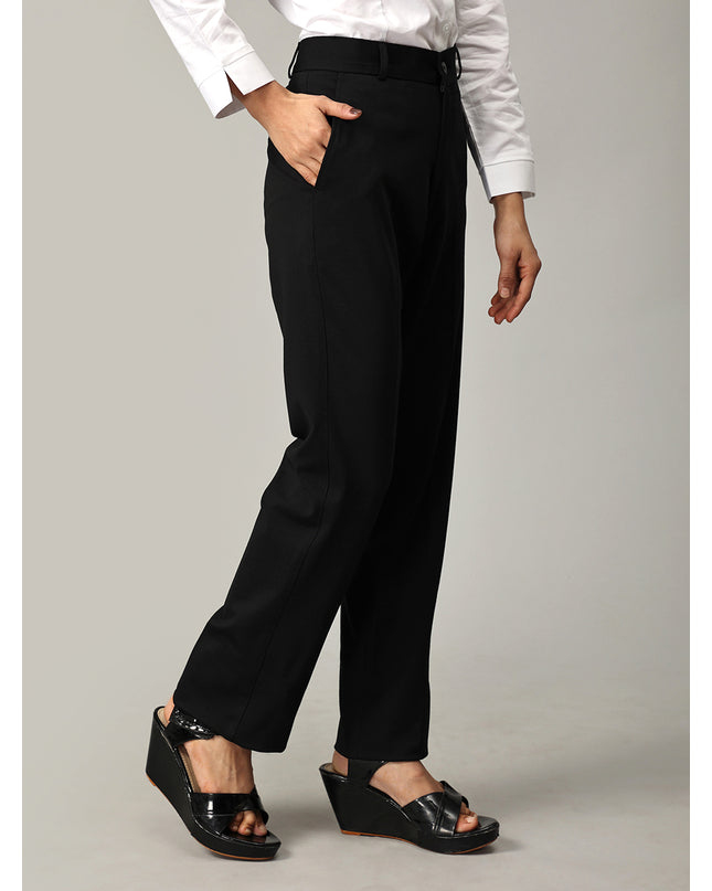 Trendy Black Formal Straight Leg Pants – Shop Now Online