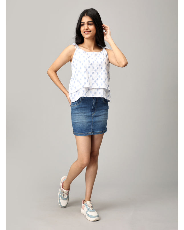 White Shoulder Knot Top
