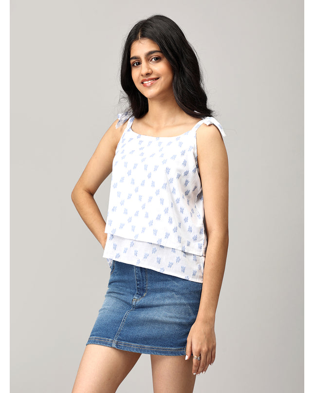 White Shoulder Knot Top