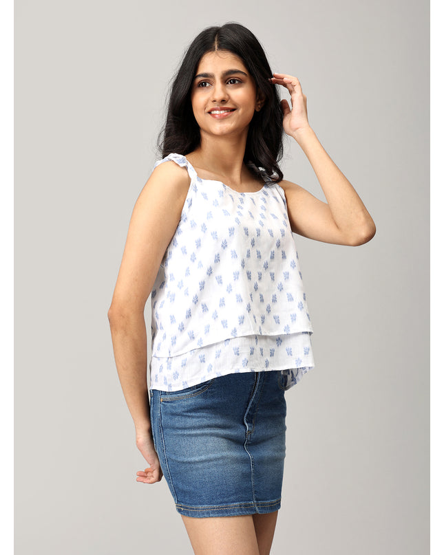 White Shoulder Knot Top