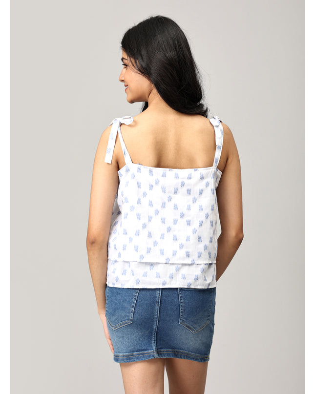 White Shoulder Knot Top