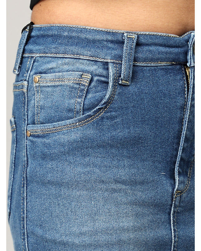 Blue Short Denim Skirt