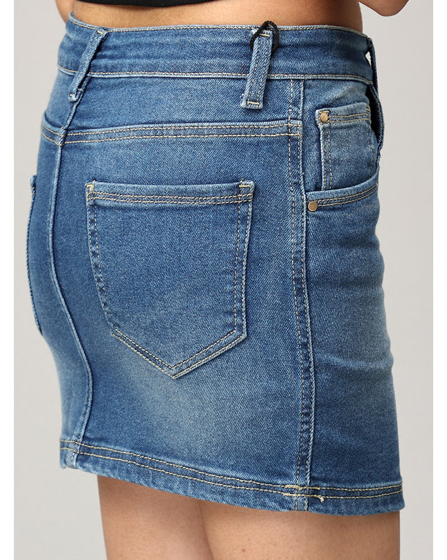 Blue Short Denim Skirt