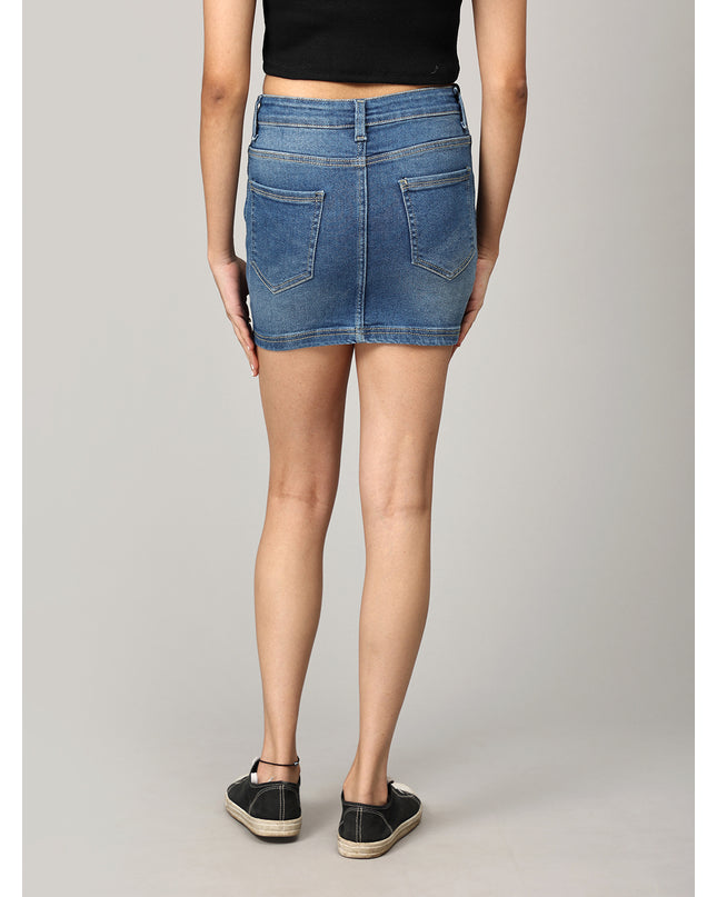 Blue Short Denim Skirt