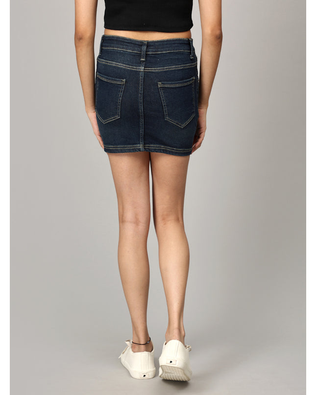 Navy Short Denim Skirt