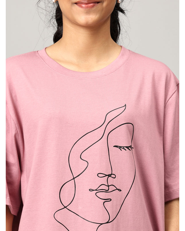 Print 2 Lavendar Oversize Tshirt