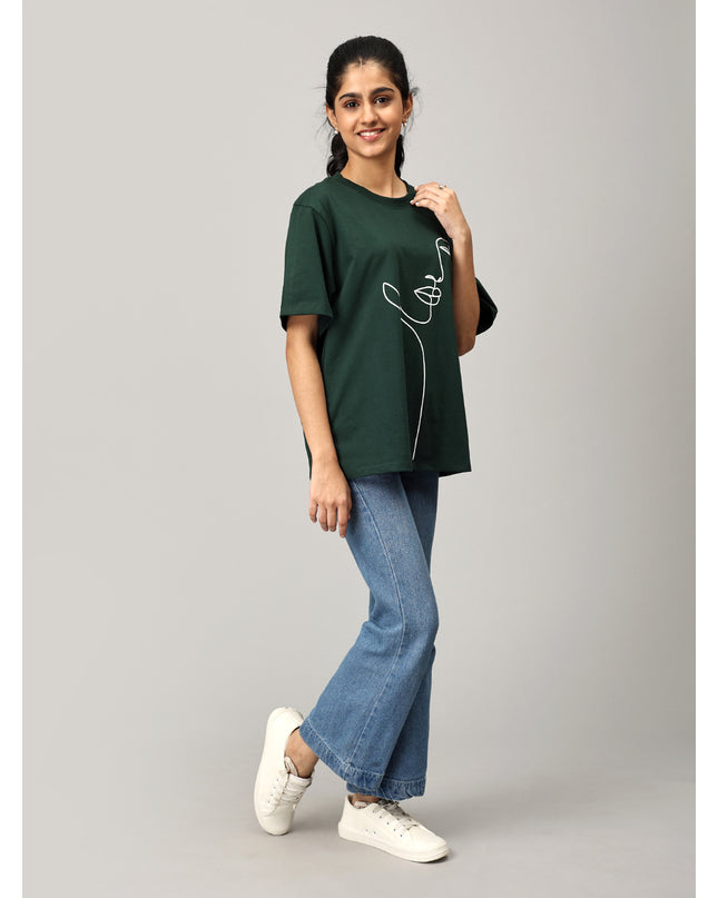 Print 1 Green Oversize Tshirt