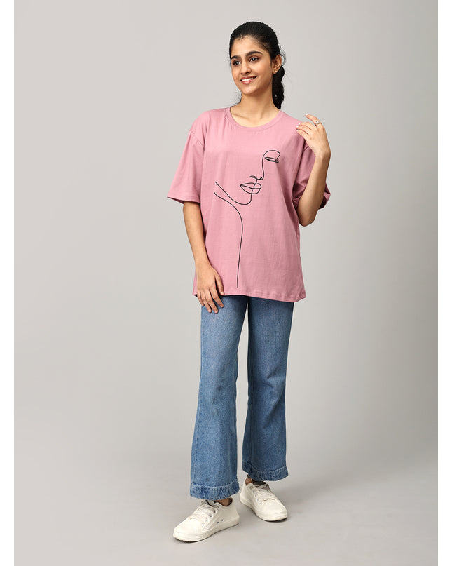 Print 1 Lavendar Oversize Tshirt