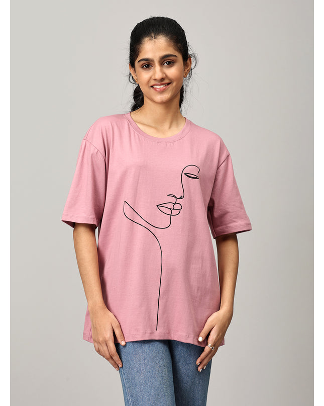 Print 1 Lavendar Oversize Tshirt