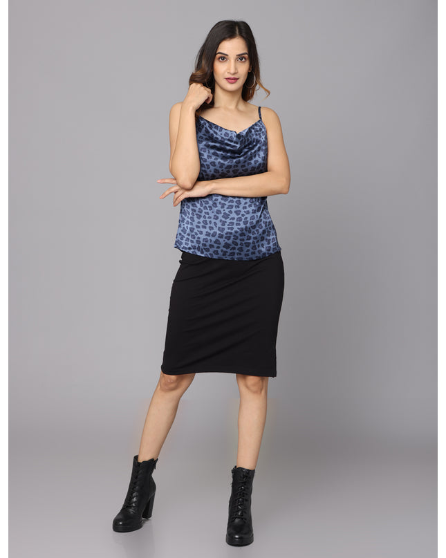 Buy Blue Cowl Neck Top online