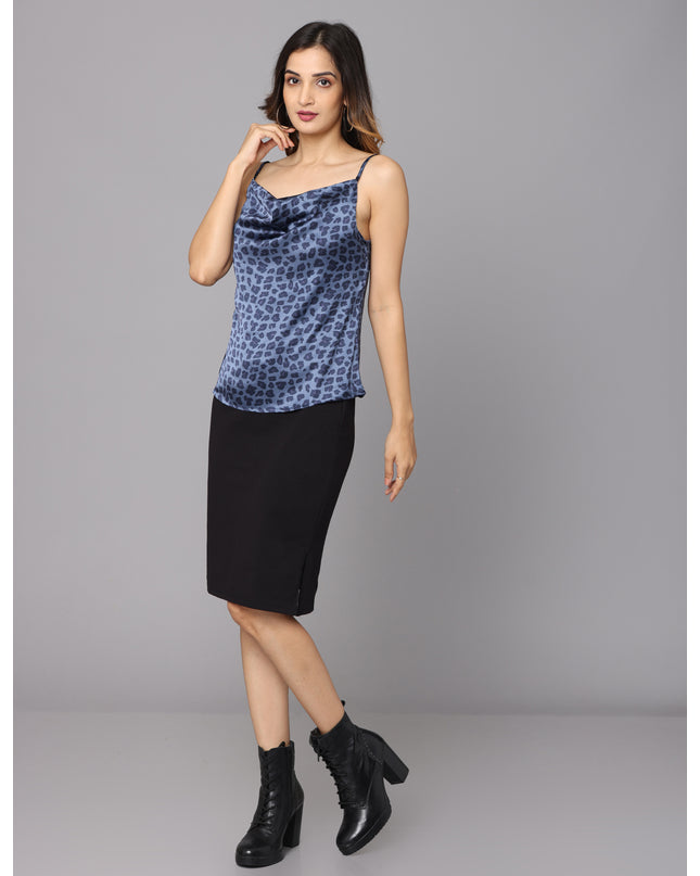 Online purchase: Stylish Blue Cowl Neck Top