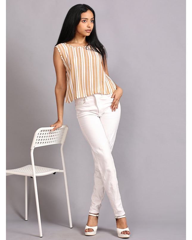 Shop Crushed Crop Top Striped online