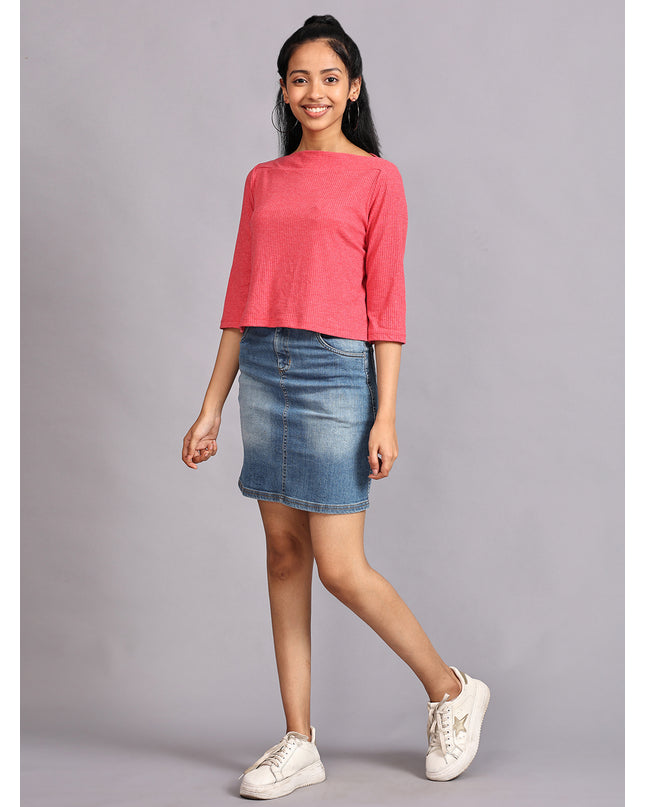 Shop Peach Ribbed Crop Top online