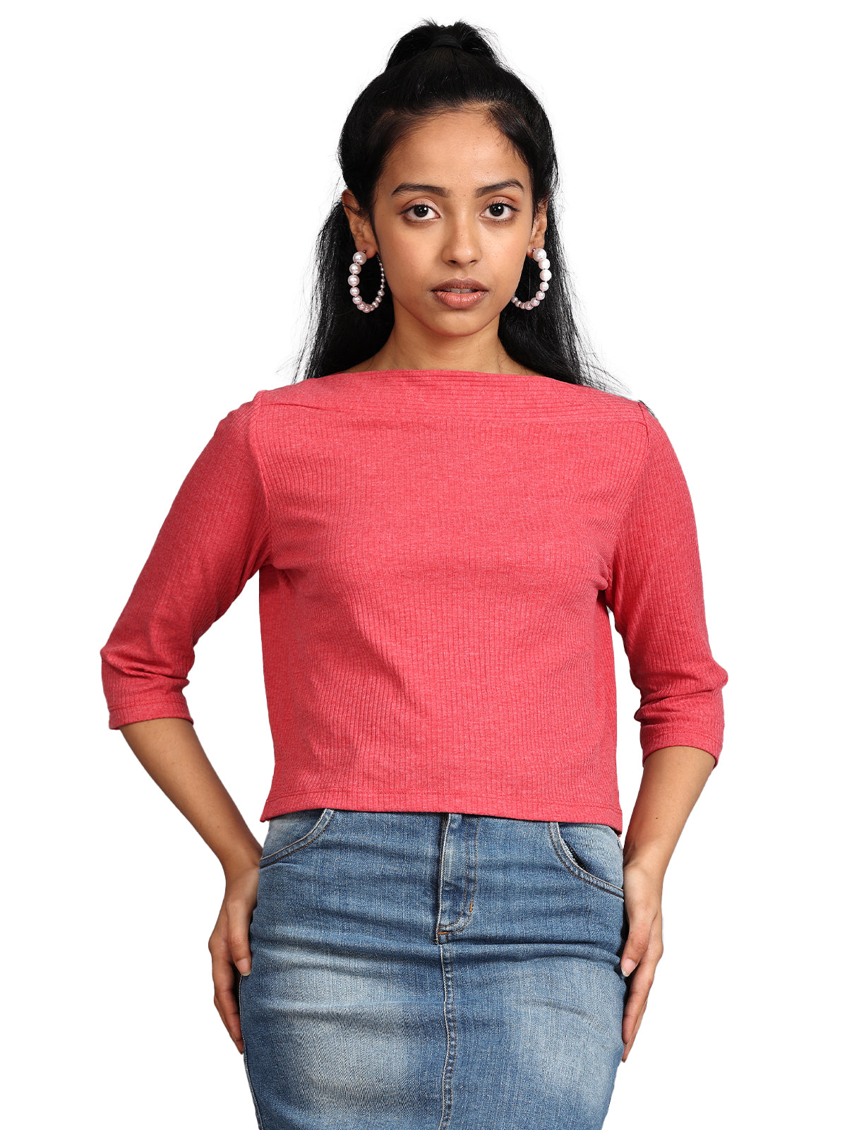 Get Your Peach Ribbed Crop Top Online Now