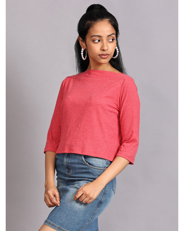 Browse and Buy Peach Ribbed Crop Top Online