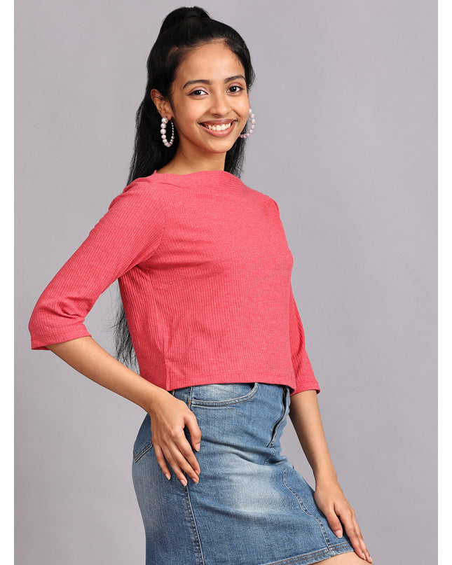 Online Store: Peach Ribbed Crop Top
