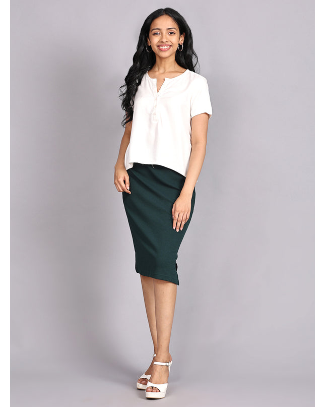 Buy White Half Sleeve Rayon Top Online