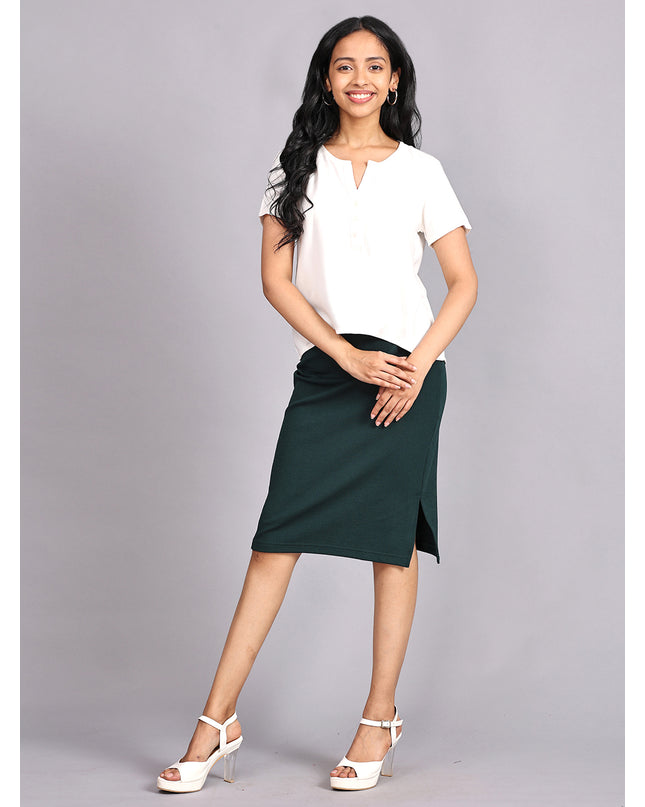 Shop White Half Sleeve Rayon Top online