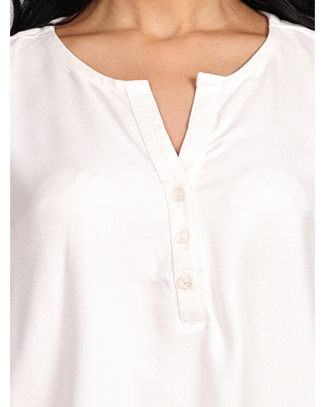 Get White Half Sleeve Rayon Top Online