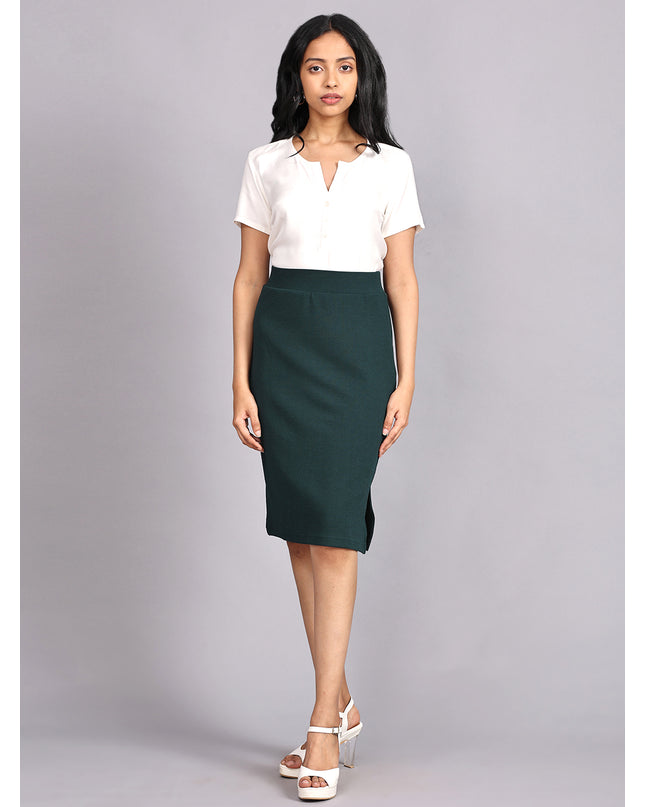 Buy Green Skirt With Side Slit online