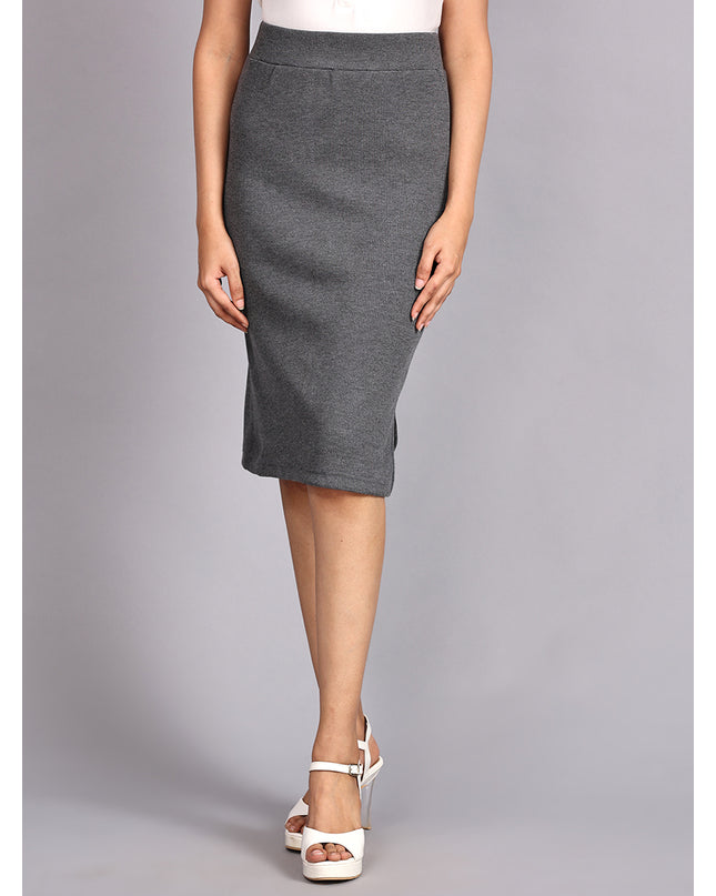 Buy Dark Grey Skirt with Side Slit online