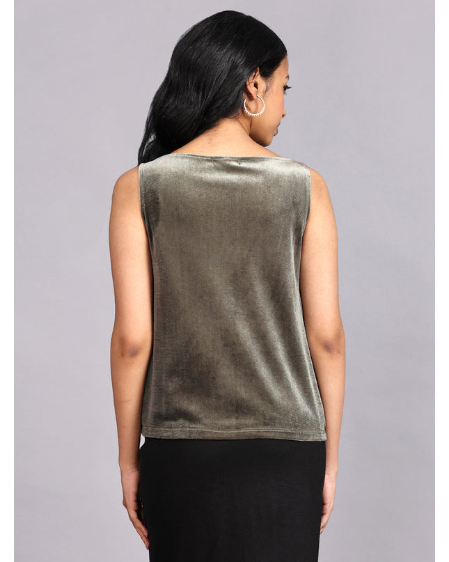 Find Green Velvet Cowl Neck Top Online