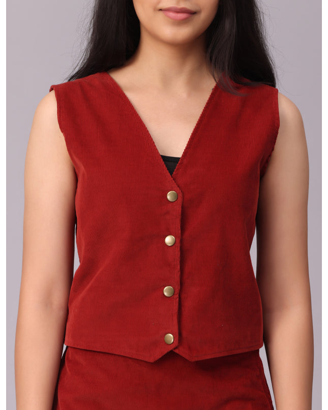 Buy Rust Corduroy Vest online