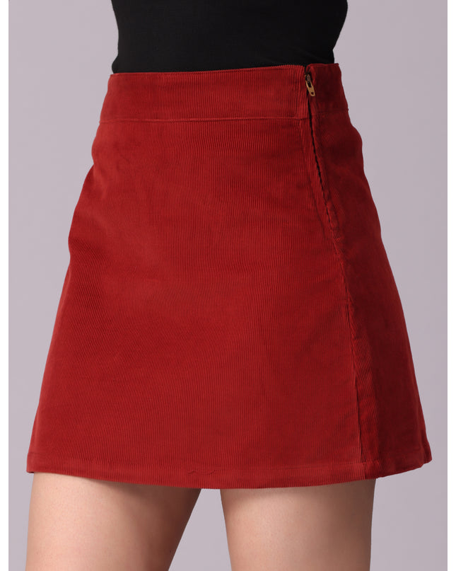 Shop Corduroy Mini Skirt Rust online