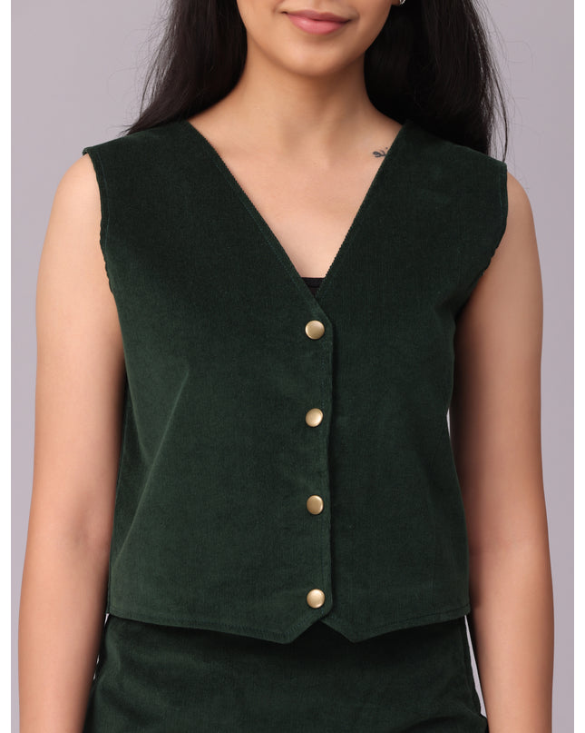 Buy Green Corduroy Vest online