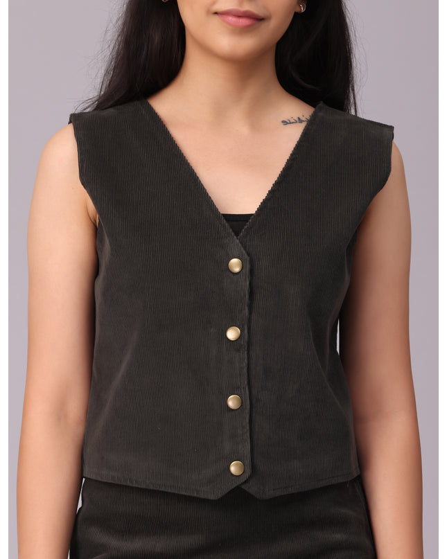 Buy Military Green Corduroy Vest online