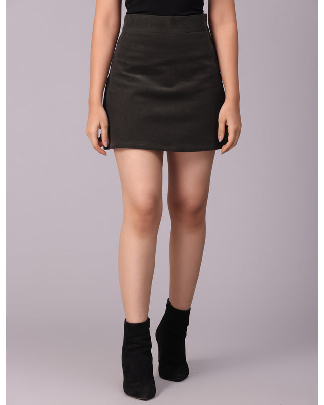 Buy Corduroy Mini Skirt Military Green online