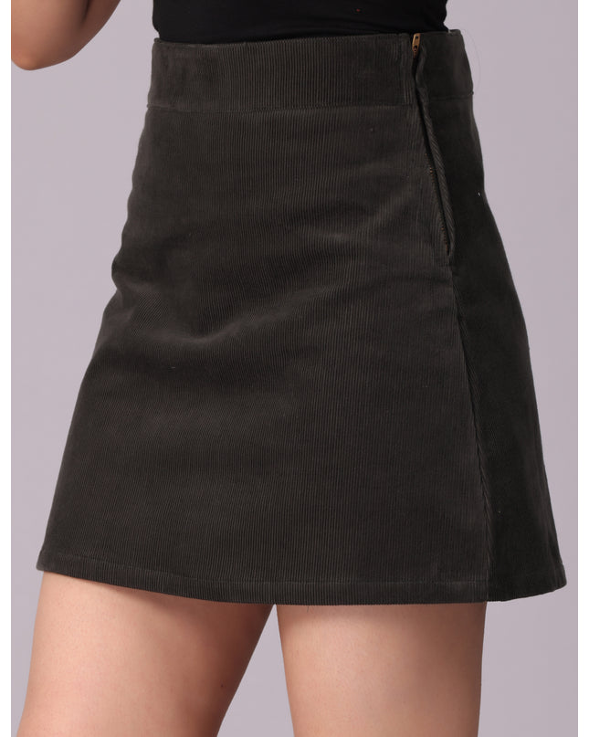 Shop Corduroy Mini Skirt Military Green online
