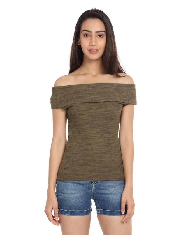 Olive Fold Over Top - GENZEE