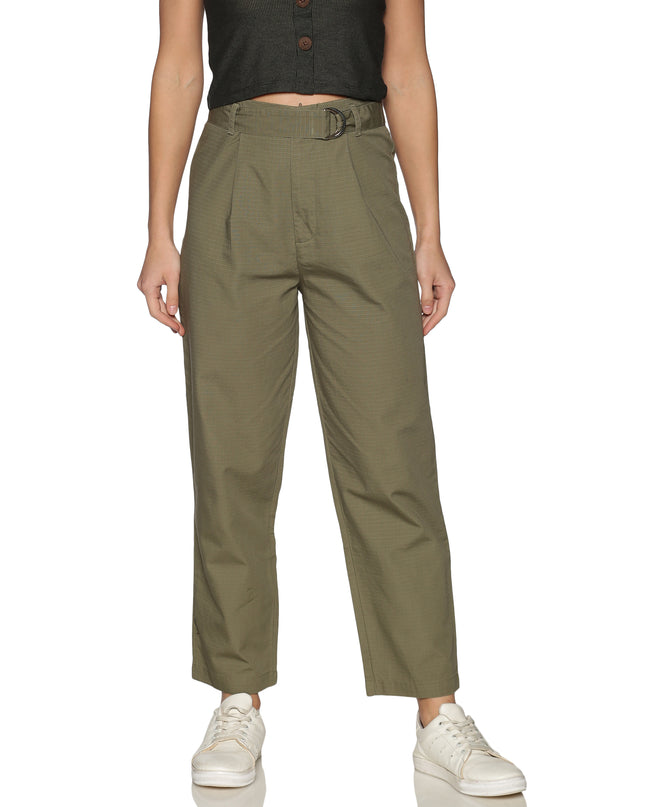Buy Olive High Waist Cotton Pants online