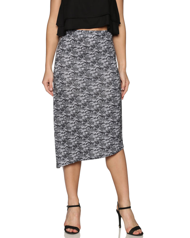 Buy Black Up&down Hem Knit Viscose Skirt online