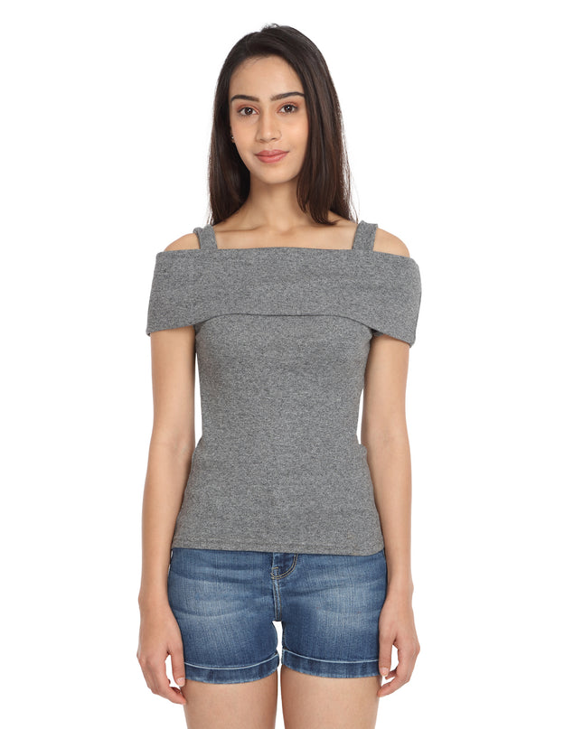 Grey Fold-Over Top - GENZEE