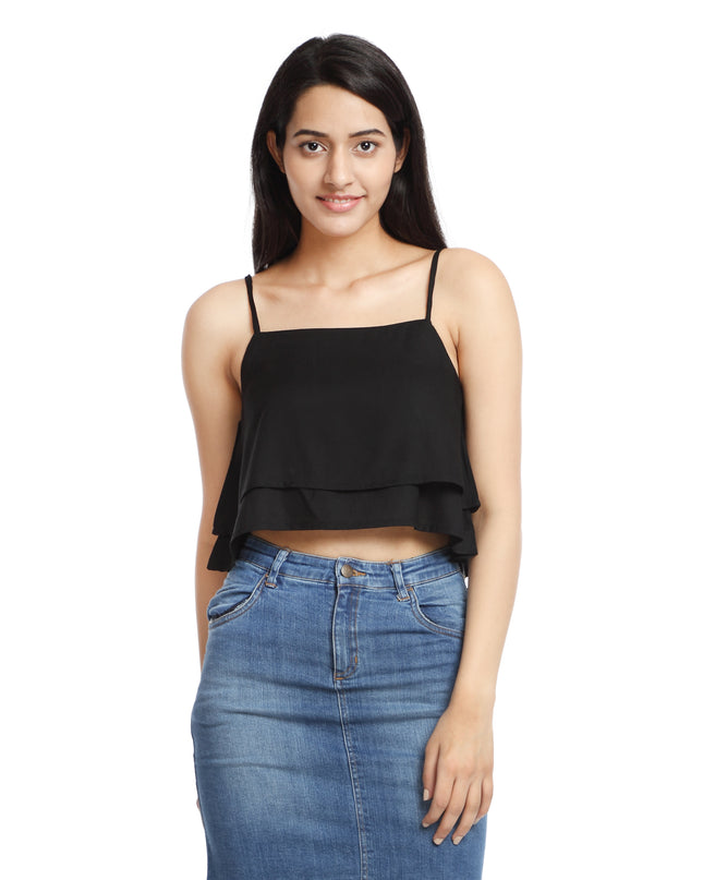 Buy Layered crop top Black online
