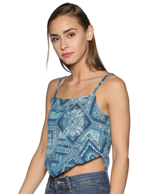 Shop Knit Turquoise V bottom Spaghetti Top online