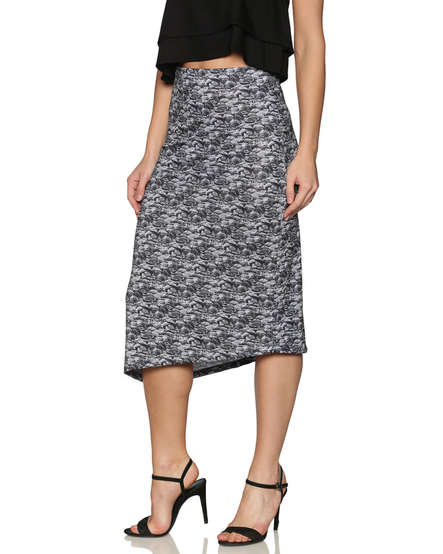 Shop Black Up&down Hem Knit Viscose Skirt online