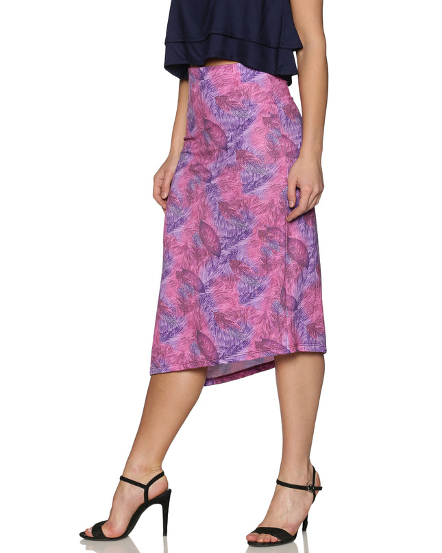 Shop Pink Up & Down Hem Viscose Skirt online