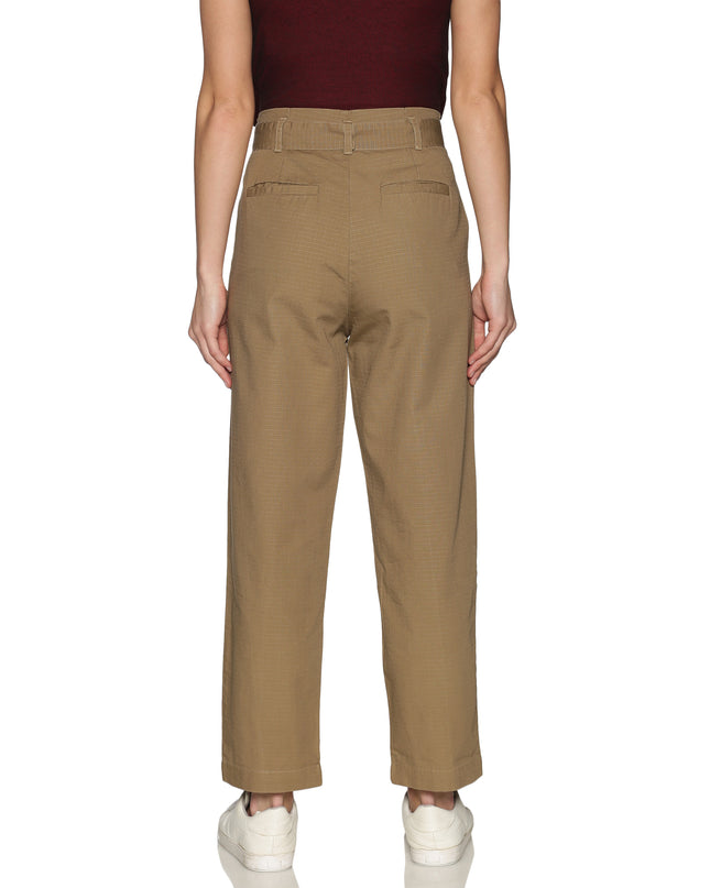 Online Shopping: Khaki High Waist Cotton Pants